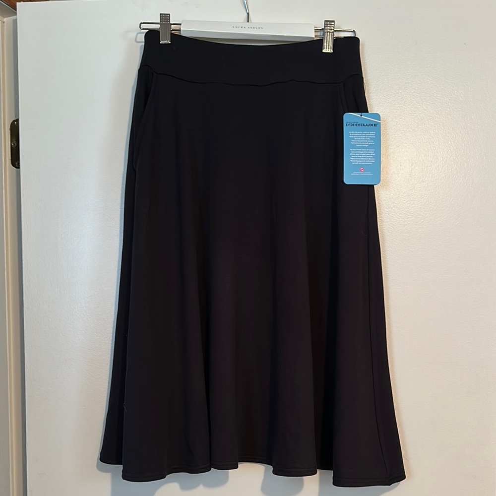 Skechers Black Midi A-Line Skirt for Work
